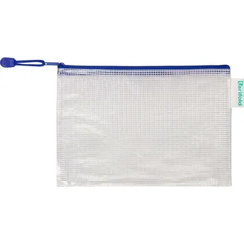 Obálka Obálka se zipem A6, PVC síťovina - modrá