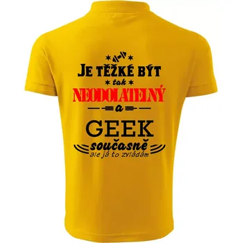 Pánská košile Je těžké být neodolatelný geek - Polokošile pánská Pique Polo 203 - M ( Žlutá )