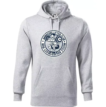 Pánská mikina Hardcore Lifter heavy iron - Mikina pánská Cape s kapucí - 4XL ( Světlešedý Melír )