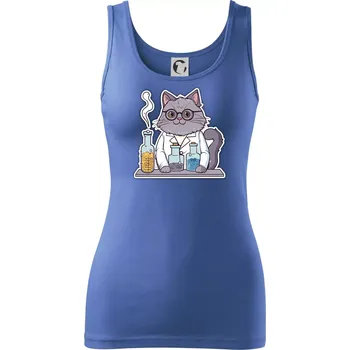 Dámské tričko Kočka chemik - Dámské tílko - 2XL ( Azurově modrá )