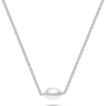 Náhrdelník Brilio Silver Stříbrný dámský náhrdelník s pravou perlou NCL211W + 2 měsíce na vrácení zboží