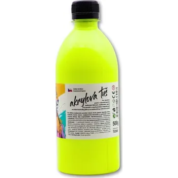 Speciální výtvarná barva Akrylátová tuš neon žlutá - 500 g