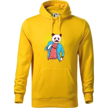 Pánská mikina Panda Bear - Mikina pánská Cape s kapucí - 3XL ( Žlutá )