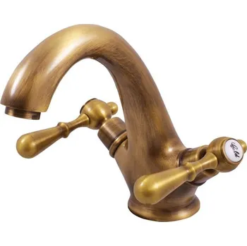 Umyvadlová baterie RAV SLEZÁK Morava s clic-clacem stará mosaz MK429.5SM