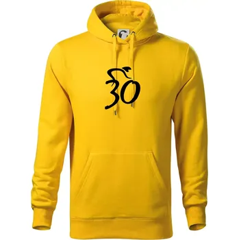 Pánská mikina Cyklista slaví třicítku (30) - Mikina pánská Cape s kapucí - 4XL ( Žlutá )