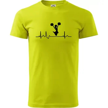 Pánské tričko EKG roztleskávačka výskok - Klasické pánské triko vyšší gramáže - XS ( Limetková )