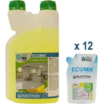 Čistič podlahy SUCITESA čistič podlah sada 12 ks sáčků + lahev 1 l - citron