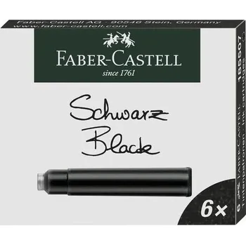 Náplň do psacích potřeb Inkoustové bombičky Faber-Castell 6 ks - černá
