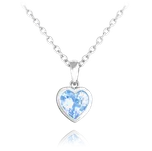 2163 MINET Stříbrný náhrdelník SRDÍČKO s modrým zirkonem
