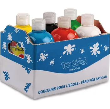 Speciální výtvarná barva Box prstových barev Toy Color 6 × 500 ml