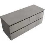 CERANO - Koupelnová skříňka Carole s deskou pod umyvadlo - 18 mm - betonově šedá - 141x49,8x46,5 cm