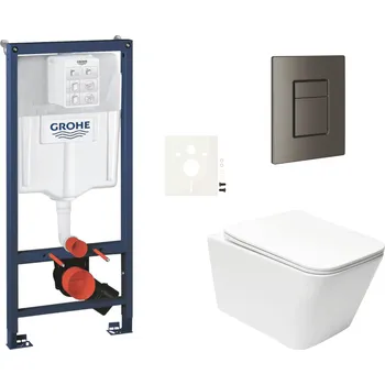 Bidet Závěsný wc set do lehkých stěn / předstěnová montáž Swiss Aqua Technologies Infinitio SIKOGRSIN12SCAL0