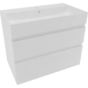 Koupelnová skříňka 2 zásuvková s umyvadlem Naturel Savona 78x53x44,8 cm bílá lesk SAVONA280BISAT