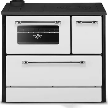 Krbová kamna Higher Kachlový sporák na tuhé palivo s vodním pláštěm CO OMEGA 701T, levý vývod, bílý | HIGHER