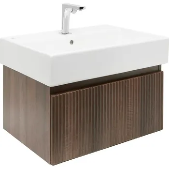 Koupelnový nábytek Koupelnová skříňka s baterií a umyvadlem SAT Evolution 1 58x30x44,8 cm ořech mat SATEVO60NAU2BA