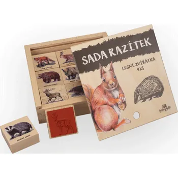 Dětské razítko Sada razítek 9 ks - lesní zvířátka
