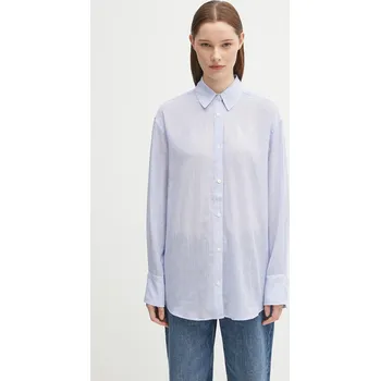 Dámská košile Bavlněná košile Anine Bing plaza dámská, modrá barva, relaxed, s klasickým límcem, A.07.11015, M, 55X