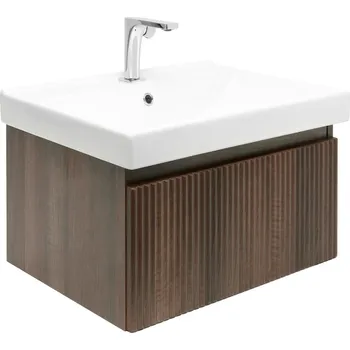 Koupelnová skříňka s baterií a umyvadlem SAT Evolution 1 58x30x44,8 cm ořech mat SATEVO60NAU1B