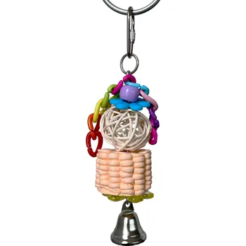 Hračka pro ptáka Hračka s minerálním vápníkem a ratanovou koulí 14x4,3x4,3cm