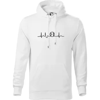 Pánská mikina EKG baseball míček - Mikina pánská Cape s kapucí - 5XL ( Bílá )