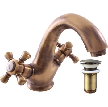 Umyvadlová baterie RAV SLEZÁK Morava s clic-clacem stará mosaz MK329.0SM