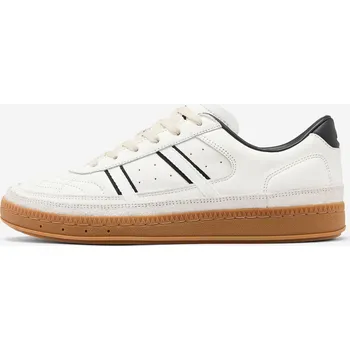 Pánské tenisky DECATHLON Pánské kožené boty Player 80 41 BÉŽOVÁ|BÍLÁ