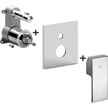 Vodovodní baterie Sprchová a vanová baterie Paffoni Level včetně podomítkového tělesa chrom LESBOX015CR