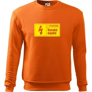 Pánská mikina Pozor vysoké napětí - Mikina Essential pánská - S ( Oranžová )