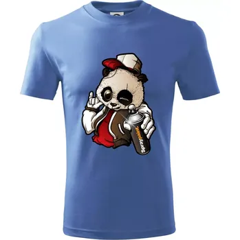 Chlapecké tričko Graffiti panda - Tričko dětské bavlněné - 158 cm/12 let ( Azurově modrá )