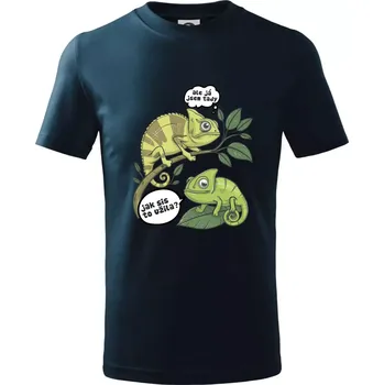 Chlapecké tričko Chameleoni jak sis to užila - Tričko dětské bavlněné - 134 cm/8 let ( Námořní modrá (velmi tmavá - téměř černá) )