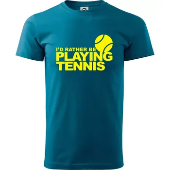 Playing tennis - Klasické pánské triko vyšší gramáže - XS ( Petrolejová )