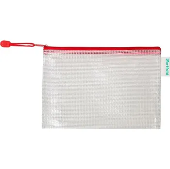 Obálka Obálka se zipem A6, PVC síťovina - červená
