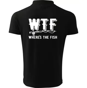 Pánská košile Wheres's the Fish WTF - Polokošile pánská Pique Polo 203 - XL ( Černá )