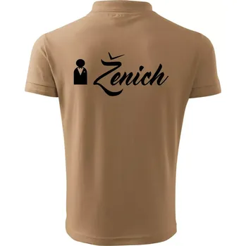 Pánská košile Ženich ikonka - Polokošile pánská Pique Polo 203 - 4XL ( Písková )