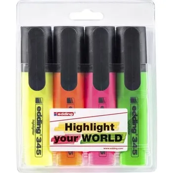 Zvýrazňovač Edding 345 Zvýrazňovač - sada 4 barev