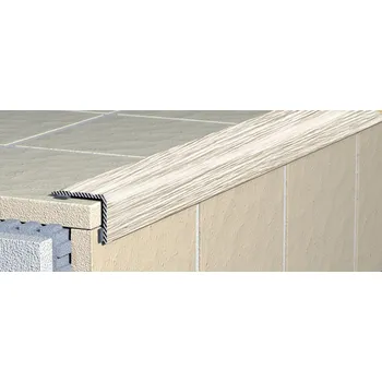 ukončovací lišta Schodová hrana schodová Havos dřev.dub bílý, hliník, délka 270 cm, výška hrany 20 mm, ALSHDBI9270