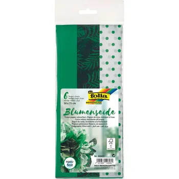 Umělecký papír Folia hedvábný papír - zelený mix, 17 g/m2