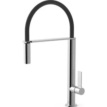 Vodovodní baterie Dřezová baterie TRES Cocina se silikonovým ramínkem černá/chrom 20548702