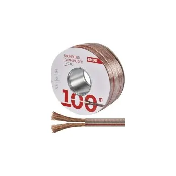 elektrický kabel Dvojlinka nestíněná 2x1,0mm2 průhledná EMOS S8310 100m