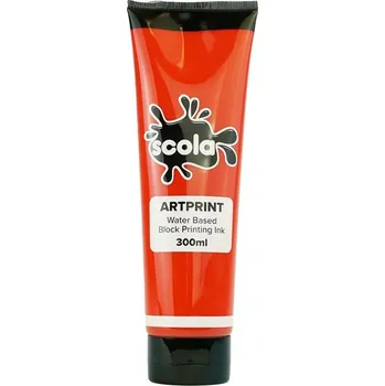 Vodová barva SCOLA Tiskařská barva 300ml - červená