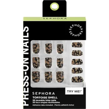 Lak na nehty 728462-PRESS-ON NAILS- 25 TORTOISE SHELL - Kit Faux-Ongles Réutilisables, – Gelový efekt, profesionální výsledek - SEPHORA COLLECTION