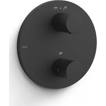 Vodovodní baterie Sprchová baterie TRES Therm Box bez podomítkového tělesa černá matná 26225001NM