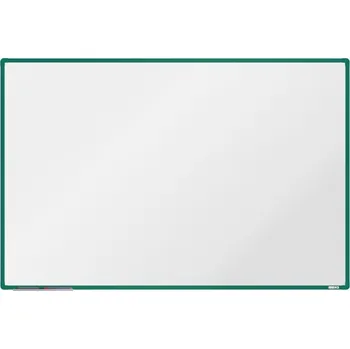 boardOK Bílá magnetická tabule s emailovým povrchem 180 × 120 cm, zelený rám