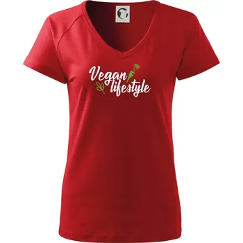 Dámské tričko Vegan lifestyle - Tričko dámské Dream - S ( Červená )