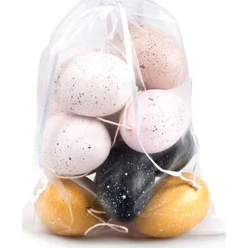 Velikonoční dekorace MFP vajíčka plast 6cm/12ks mix barev kropenatá 2221726