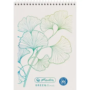 Blok Herlitz Spirálový blok A7/50 listů čtverečkovaný GREENline Ginkgo