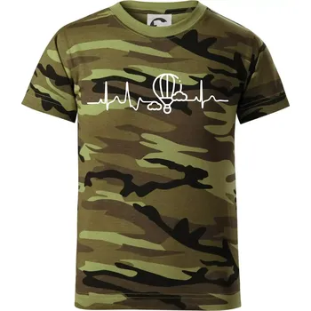 Chlapecké tričko EKG létání balonem - Dětské maskáčové triko - 146 cm/10 let ( Zelený maskáč )