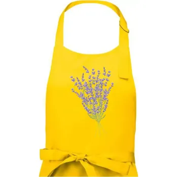 Kuchyňská zástěra Levandule kreslená - Dámská zástěra na vaření - Univerzální velikost ( Žlutá )