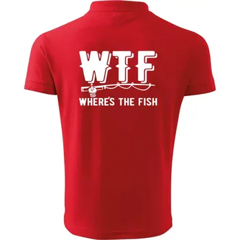Pánská košile Wheres's the Fish WTF - Polokošile pánská Pique Polo 203 - L ( Červená )