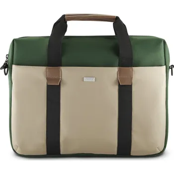 brašna na notebook Hama Silvan, brašna na notebook, pro 34-36 cm (13,3-14,1"), recyklovaný polyester, béžová/zelená